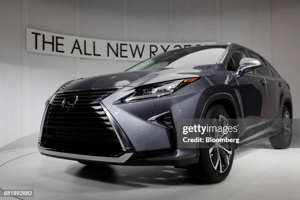 The Toyota Motor Corp. Lexus RX 350L crossover sports utility vehicle is displayed during AutoMobility LA ahead of the Los Angeles Auto Show in Los...