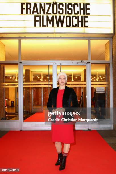 German actress Anjorka Strechel on the red carpet on arrival for the opening film of the 17th French Film Week Berlin, 'Le Sens de la fete' , at Kino...