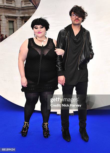 Singer Beth Ditto and guitarist Brace Paine from the group Gossip attend the Summer Exhibition Preview Party 2009 at the Royal Academy of Arts on...