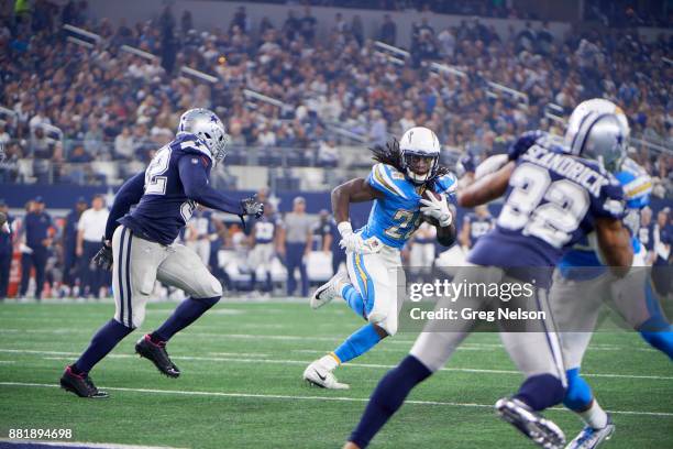 Los Angeles Chargers Melvin Gordon in action, rushing vs Dallas Cowboys at AT&T Stadium. Arlington, TX CREDIT: Greg Nelson