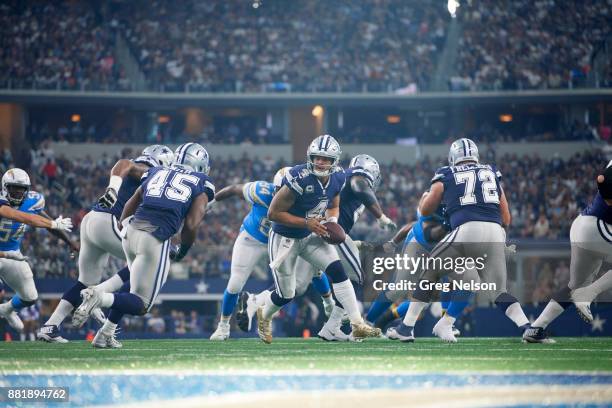 Dallas Cowboys QB Dak Prescott in action vs Los Angeles Chargers at AT&T Stadium. Arlington, TX CREDIT: Greg Nelson