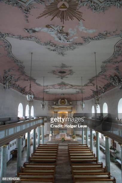 interior of schlosskirche church, bayreuth, franconia, bavaria, germany - bayreuth stockfoto's en -beelden