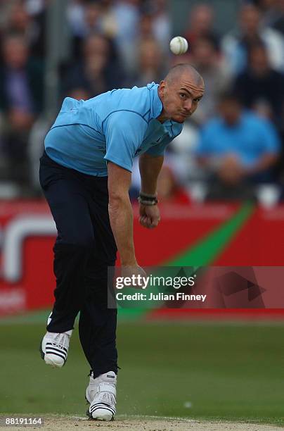 Chad Blake Keegan of Sussex bowls during The Twenty20 Cup match between Essex Eagles and Sussex Sharks at The Ford County Ground on May 3, 2009 in...