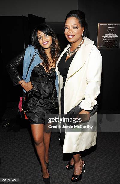 Musician M.I.A and TV persoanlity Oprah Winfrey attend Time's 100 Most Influential People in the World Gala at the Frederick P. Rose Hall at Jazz at...