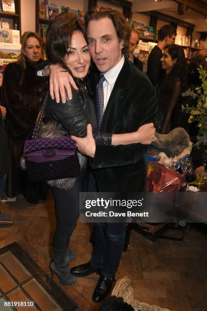 Nancy Dell'Olio and Alexander Newley attend the launch of new book "Unaccompanied Minor" by Alexander Newley at Daunt Books on November 29, 2017 in...