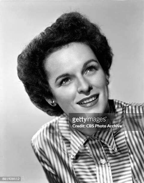 Portrait of Mercedes McCambridge. She portrays character Ruth Evans in the CBS Radio soap opera, Big Sister. November 27, 1945.