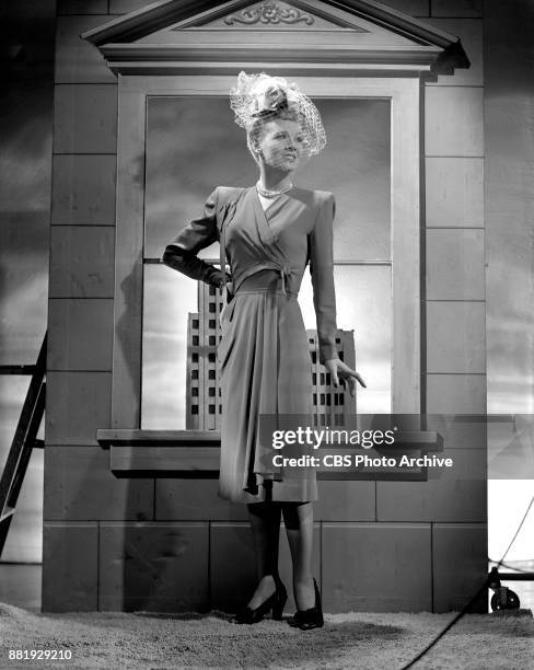 Portrait of Penny Singleton, modelling fashions. She portrays the lead character in the CBS Radio comedy program, Blondie. New York, NY. January 1,...