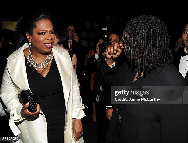 Persoanlity Oprah Winfrey and actress Whoopi Goldberg attend Time's 100 Most Influential People in the World Gala at the Frederick P. Rose Hall at...