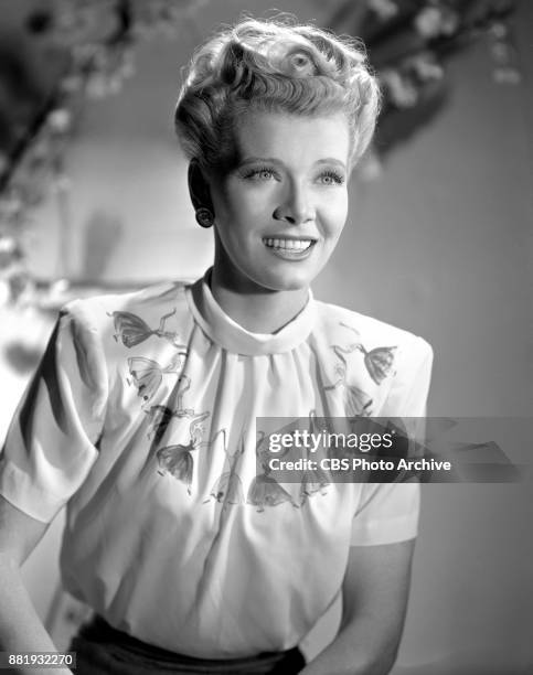 Portrait of Penny Singleton, modelling fashions. She portrays the lead character in the CBS Radio comedy program, Blondie. New York, NY. January 1,...