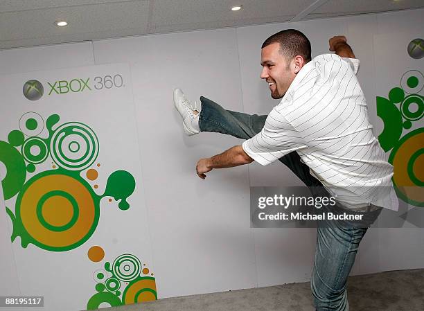 Los Angeles Laker Point Guard Jordan Farmar plays Project Natal at the XBox Booth during E3 at Los Angeles Convention Center on June 3, 2009 in Los...