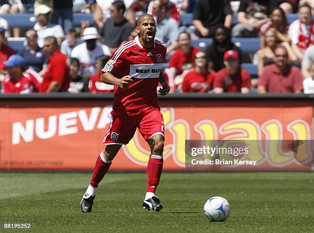 Brown of the Chicago Fire moves the ball during the first half against FC Dallas at Toyota Park on May 31, 2009 in Bridgeview, Illinois. FC Dallas...