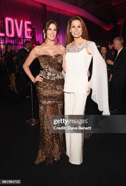Christina Estrada and Isabell Kristensen attend CLUB LOVE for the Elton John AIDS Foundation in association with BVLGARI on November 29, 2017 in...