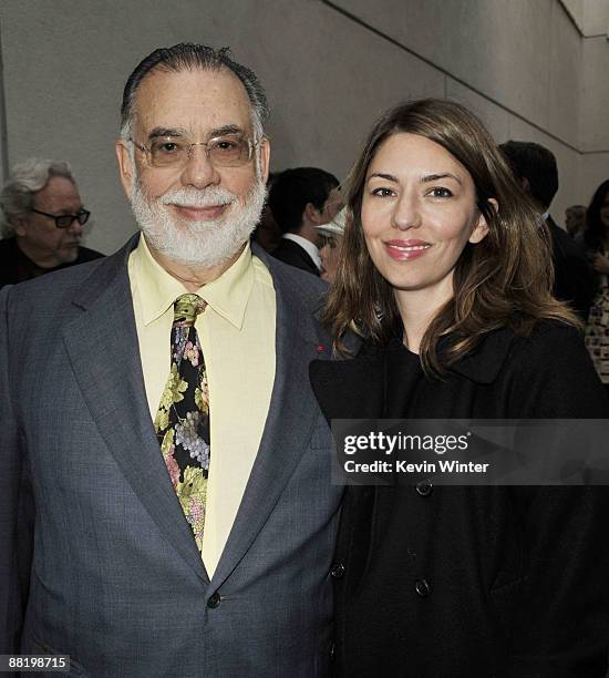 Writer/producer/director Francis Ford Coppola and his daughter Sofia Coppola arrive at the premiere of "Tetro" to benefit the UCLA Film and...