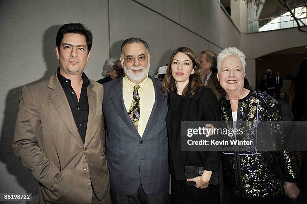 Actor Roman Coppola, director Francis Ford Coppola, director Sofia Coppola and Eleanor Coppola arrive at the premiere of "Tetro" to benefit the UCLA...