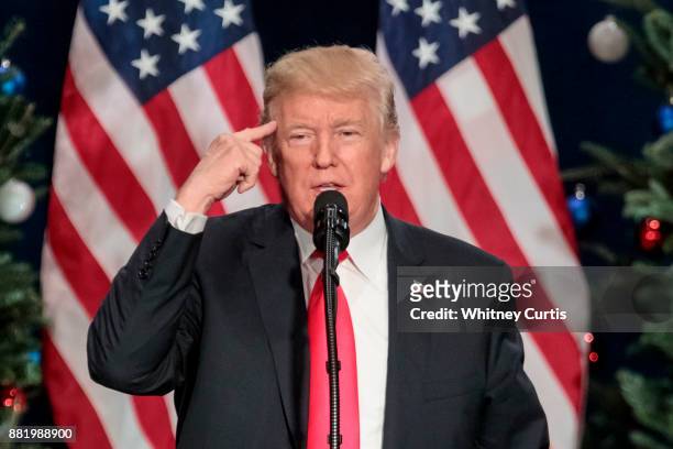 President Donald Trump speaks about tax reform at the St. Charles Convention Center on November 29, 2017 in St. Charles, Missouri.