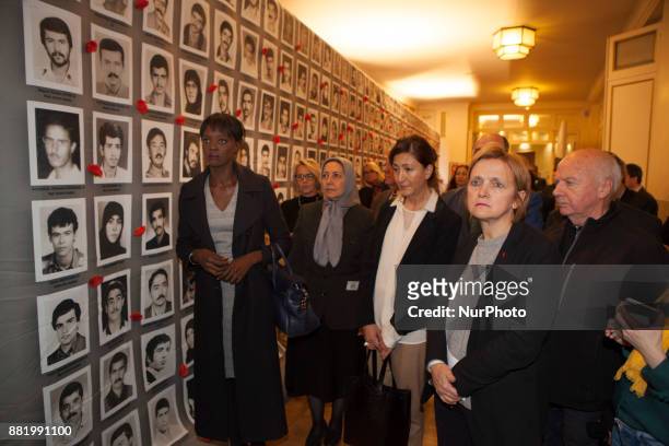 Rama Yade, Sid Ahmed Ghozali, Ingrid Betancourt, Florence Berthout during the initiative of the Committee for the Support of Human Rights in Iran and...