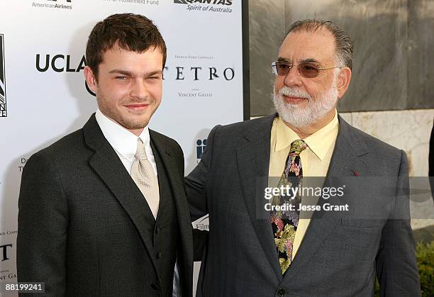 Alden Ehrenreich and Francis Ford Coppola arrive at the Los Angeles premiere of "TETRO" at the Billy Wilder Theater on June 3, 2009 in Westwood...