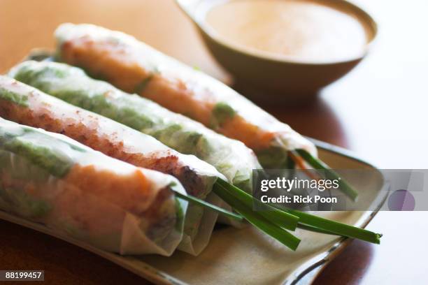 vietnamese rolls - rice paper food bildbanksfoton och bilder