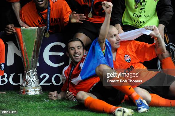 Shakhtar Donetsk captain Darijo Srna celebrates with the trophy after victory in the UEFA Cup Final between Shakhtar Donetsk and Werder Bremen at the...