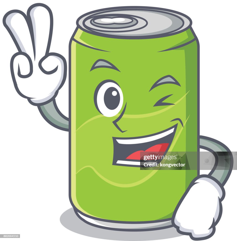 Two Finger Soft Drink Character Cartoon High-Res Vector Graphic - Getty  Images