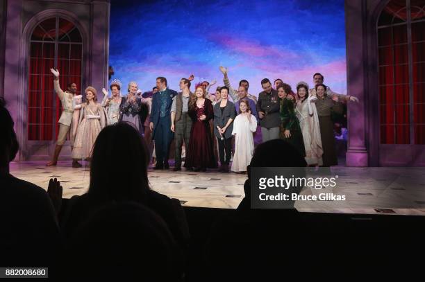 Christy Altomare as Anastasia and the cast perform during a special Broadway performance of "Journey To The Past" to honor The 20th Anniversary of...