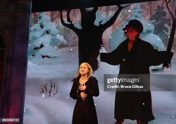 Christy Altomare as Anastasia performs during a special Broadway performance of "Journey To The Past" to honor The 20th Anniversary of the Oscar...