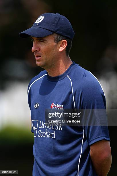 Gavin Hamilton of Scotland looks on during a nets session at the Walker Ground on June 4, 2009 in London, England.