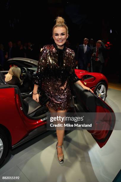 Tallia Storm attends the UK launch event for the new Ferrari Portofino at Kensington Olympia on November 29, 2017 in London, England.