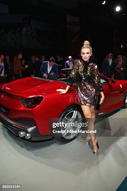 Tallia Storm attends the UK launch event for the new Ferrari Portofino at Kensington Olympia on November 29, 2017 in London, England.