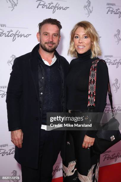 Jonathan Long and Sophie Long attend the UK launch event for the new Ferrari Portofino at Kensington Olympia on November 29, 2017 in London, England.