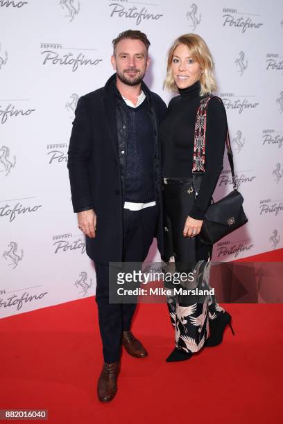 Jonathan Long and Sophie Long attend the UK launch event for the new Ferrari Portofino at Kensington Olympia on November 29, 2017 in London, England.