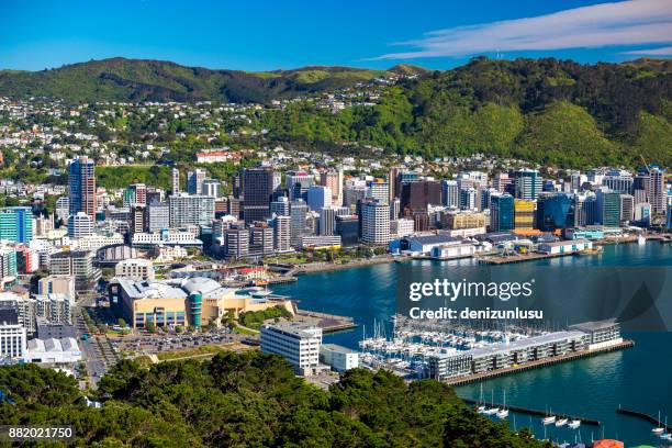 wellington city centre - wellington nieuw zeeland stockfoto's en -beelden