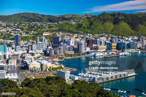 wellington city centre - new zealand city stock pictures, royalty-free photos & images