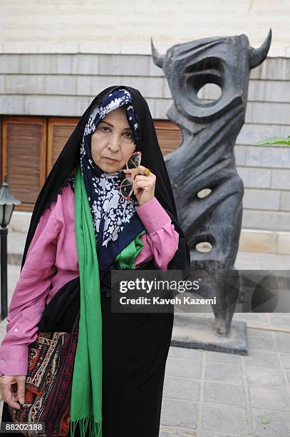 Zahra Rahnavard, the wife of Iranian presidential candidate Mir Hussein Moussavi is pictured at the Saba cultural house on May 29, 2009 in Tehran....