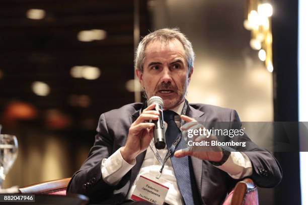 Federico Barroetavena, chief financial officer of Techint Ingenieria y Construcciones SL, speaks during the Argentina Sub-Sovereign and...