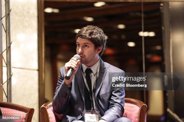 Federico Bazan, chiefe executive officer of the Nuevo Banco de la Rioja SA, speaks during the Argentina Sub-Sovereign and Infrastructure Finance...