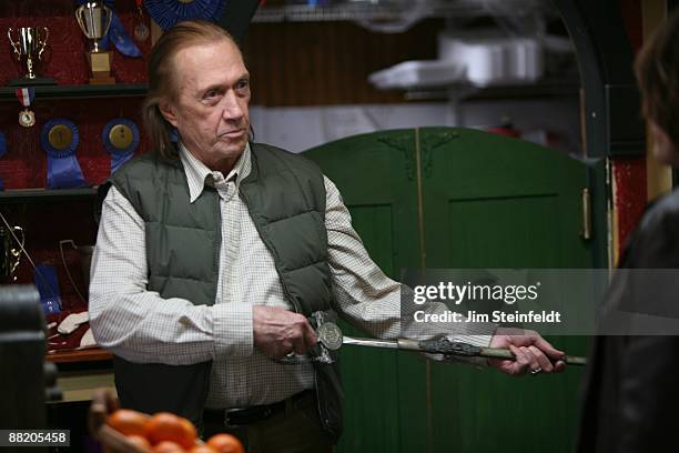 Actor-Musician David Carradine in Los Angeles, California on December 1, 2007.