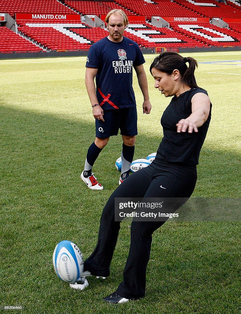 Jon Callard Rgc Rugby England's Andy Goode watches on as Gail Davis of Sky Sports News ...