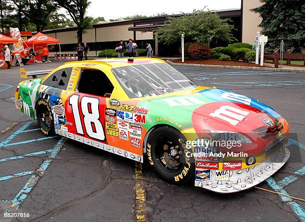 View of the car driven by Kyle Busch during Mars Employee Appreciation Day at Mars Headquarters on June 4, 2009 in Hackettstown, New Jersey.