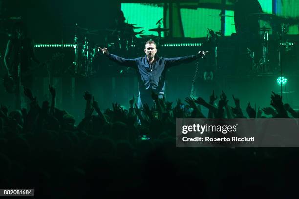 Damon Albarn of Gorillaz performs at The SSE Hydro on November 29, 2017 in Glasgow, Scotland.