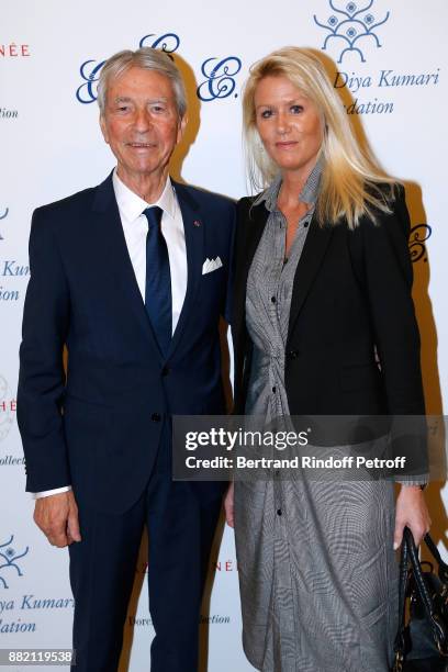 Jean-Claude Narcy and Companion of the late Gonzague Saint Bris, Alice Bertheaume attend the Charity Gala to Benefit the "Princess Diya Kumari of...