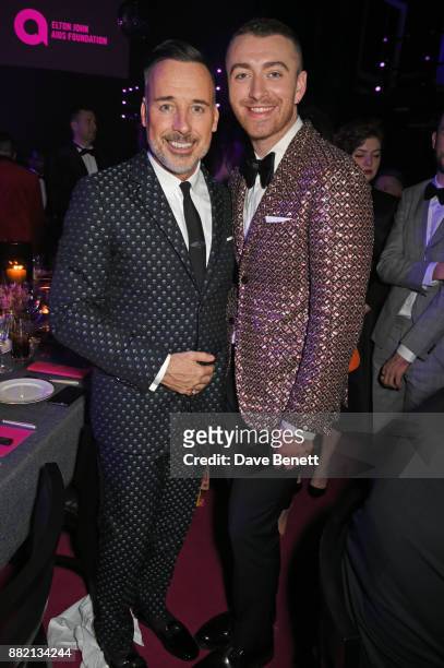 David Furnish and Sam Smith attend CLUB LOVE for the Elton John AIDS Foundation in association with BVLGARI, after party sponsored by Belvedere...