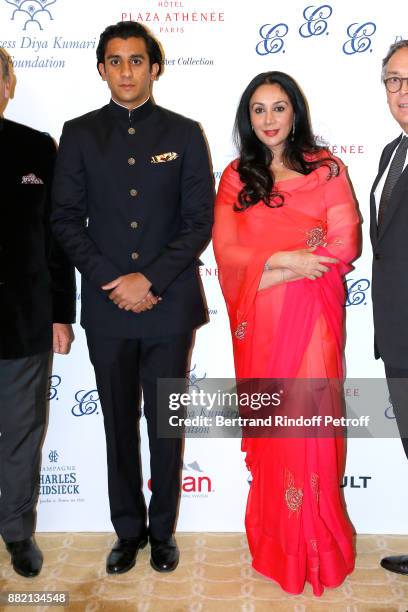 The Maharaja Sawai Padmanabh Singh of Jaipur and his mother HRH Princess Diya Kumari of Jaipur attend the Charity Gala to Benefit the "Princess Diya...