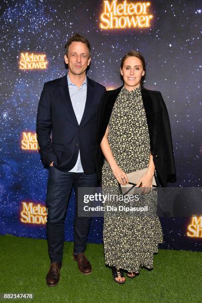 Seth Meyers and wife Alexi Ashe attend the "Meteor Shower" Broadway Opening Night at the Booth Theatre on November 29, 2017 in New York City.