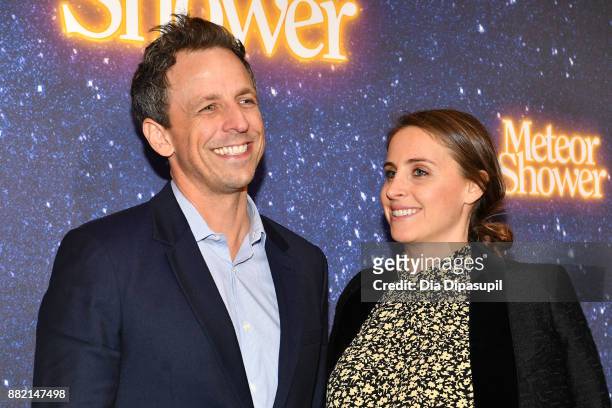 Seth Meyers and wife Alexi Ashe attend the "Meteor Shower" Broadway Opening Night at the Booth Theatre on November 29, 2017 in New York City.