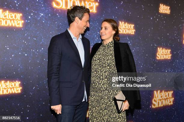 Seth Meyers and wife Alexi Ashe attend the "Meteor Shower" Broadway Opening Night at the Booth Theatre on November 29, 2017 in New York City.