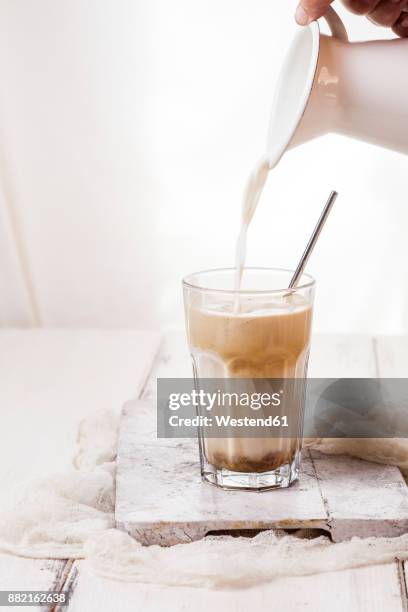 preparing cafe frappe - coffee spoon stock pictures, royalty-free photos & images