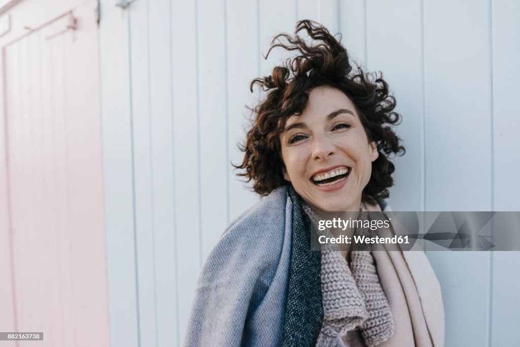 Portrait of happy woman outdoors