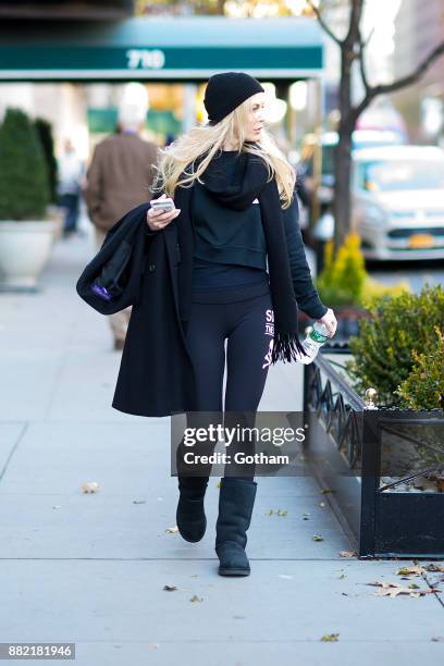 Louise Linton is seen in the Upper East Side on November 29, 2017 in New York City.