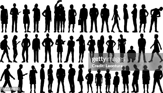 Silhouette di persone incredibilmente dettagliate Silhouette di persone incredibilmente dettagliate